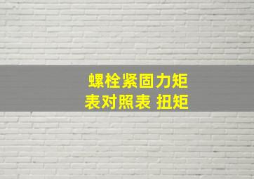 螺栓紧固力矩表对照表 扭矩